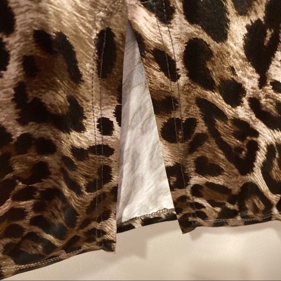 Alembika brand leopard print Women’s long sleeved dress with 2 pockets, size 2 - Picture 5 of 10